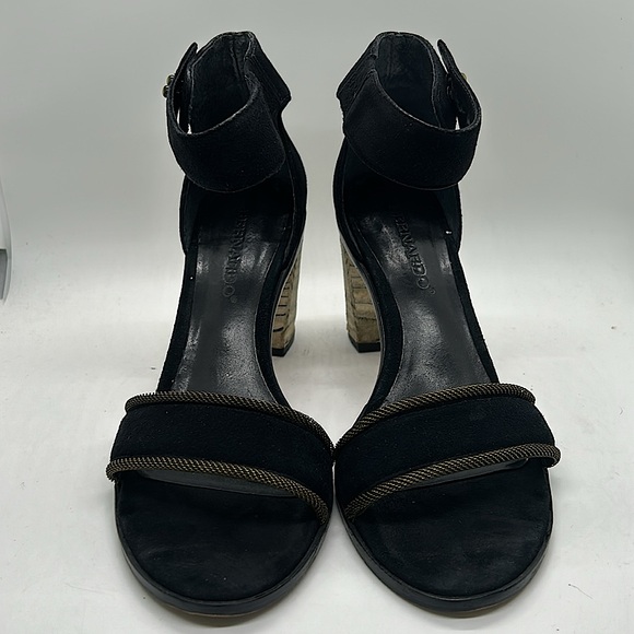 Bernardo Stylish Hayden Black Suede Ankle Strap Block Heel Shoes *Size 6.5* 🌺🌺 - Picture 2 of 7